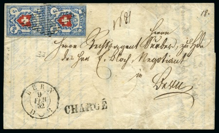 Stamp of Switzerland / Schweiz » Rayonmarken » Rayon I, hellblau, ohne KE (STEIN B3) Typen 11+19 B3/LO mit Retouche in der linken Kordelschleife
