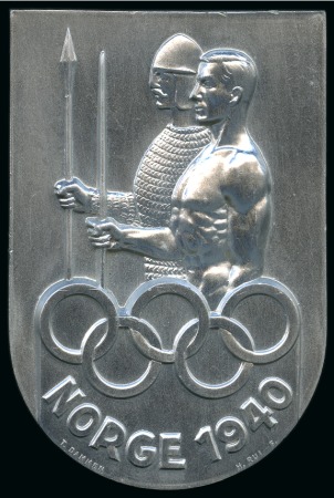 Stamp of Olympics » 1940 Helsinki (Cancelled) 1940 Helsinki fundraising plaque for the Norway team