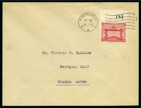 Stamp of Olympics » 1928 Amsterdam » 1928 Olympic Issues of Other Countries URUGUAY: 1928 (Jul 29) First day cover of the 1928 Olympics 5c