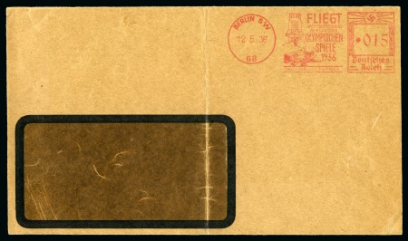 Stamp of Olympics » 1936 Berlin » Special Postmarks 1936 Berlin group of Olympic slogan machine franks on 7 covers and one front