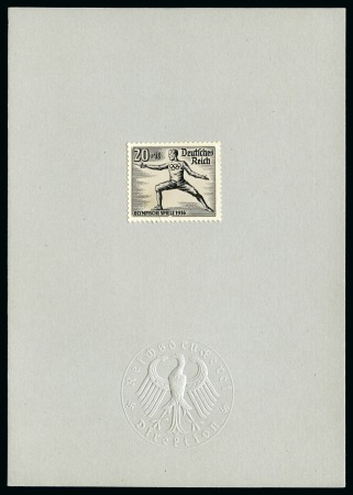 Stamp of Olympics » 1936 Berlin » Stamps 1936 20pf+10pf Fencing photographic essay in black