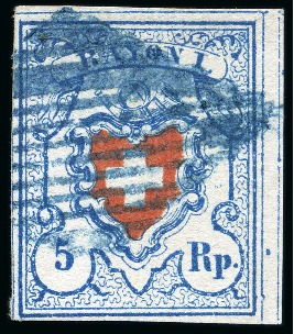 Stamp of Switzerland / Schweiz » Rayonmarken » Rayon I, hellblau, ohne KE (STEIN C1) Type 32 C1/LO mit Gruppenabstand rechts, entwertet