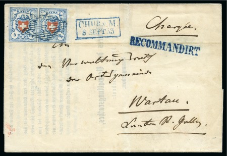 Stamp of Switzerland / Schweiz » Rayonmarken » Rayon I, hellblau, ohne KE (STEIN C1) Type 11+12 C1/LU im waagr. Paar (zur Kontrolle gelöst),