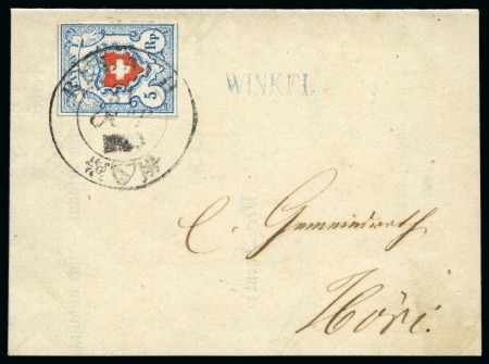 Stamp of Switzerland / Schweiz » Rayonmarken » Rayon I, hellblau, ohne KE (STEIN C2) Type 27 C2/RU, farbfrisch und breitrandig mit fast