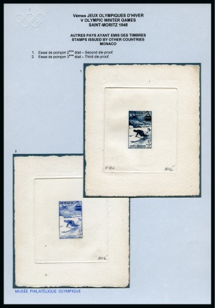 Stamp of Olympics » 1948 London MONACO: 1948 St. Moritz/London collection of individual die proofs (34)