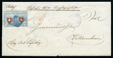 Stamp of Switzerland / Schweiz » Rayonmarken » Rayon I, hellblau, ohne KE (STEIN C2) Type 39+40 C2/LO, waagr. Paar, farbfrisch und allseitig