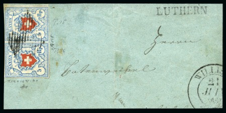 Stamp of Switzerland / Schweiz » Rayonmarken » Rayon I, hellblau, ohne KE (STEIN U) Typen 15+16 U/RO im waagr. Paar, farbfrisch und sehr