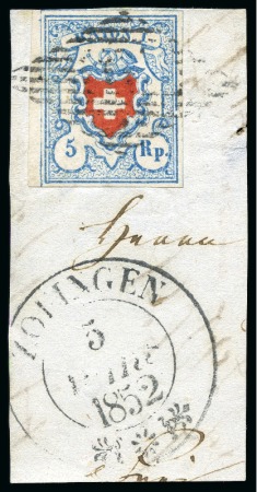 Stamp of Switzerland / Schweiz » Rayonmarken » Rayon I, hellblau, ohne KE (STEIN U) Type 25 U/LO (seltene linke Gruppe), farbfrisch und