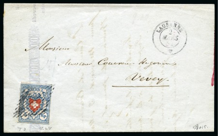 Stamp of Switzerland / Schweiz » Rayonmarken » Rayon I, hellblau, ohne KE (STEIN U) Typen 7 U/LU (seltene linke Gruppe), farbfrisch und