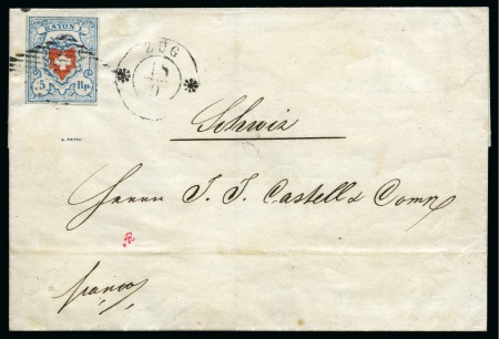 Stamp of Switzerland / Schweiz » Rayonmarken » Rayon I, hellblau, ohne KE (STEIN M) Type 20 M/O, farbfrisch, ringsum sehr gutgerandet,