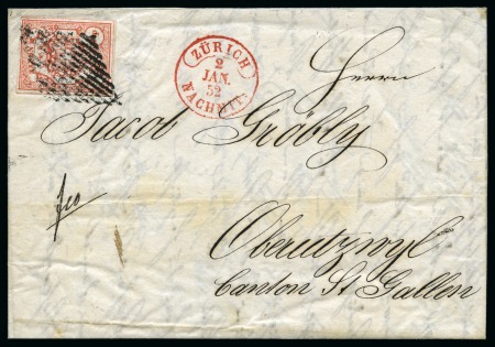 Stamp of Switzerland / Schweiz » Rayonmarken » Rayon III, kleine Ziffer (Rp.) ERSTTAGSBRIEFType 6, farbintensiv und breitrandig mit