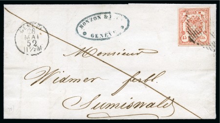 Stamp of Switzerland / Schweiz » Rayonmarken » Rayon III, kleine Ziffer (Cts.) Type 8, farbfrisch und sehr gut gerandet mit fast allem
