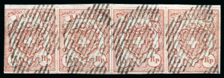Stamp of Switzerland / Schweiz » Rayonmarken » Rayon III (grosse Ziffer) Typen 1+2+1+2, waagrechter Viererstreifen , farbfrisch