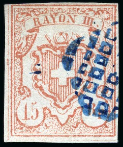 Stamp of Switzerland / Schweiz » Rayonmarken » Rayon III (grosse Ziffer) Type 9, farbfrisch und sehr gut gerandet, sauber und