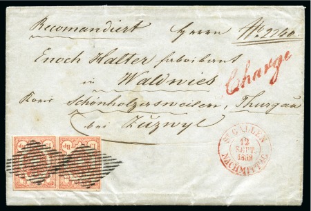 Stamp of Switzerland / Schweiz » Rayonmarken » Rayon III (grosse Ziffer) Typen 2+1 im Paar, fabrfrisch und sehr gut gerandet,