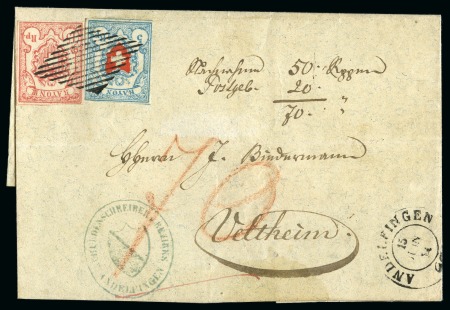 Stamp of Switzerland / Schweiz » Rayonmarken » Rayon III (grosse Ziffer) Type 6 zusammen mit Rayon I Type 36 C2/RU, beide Marken