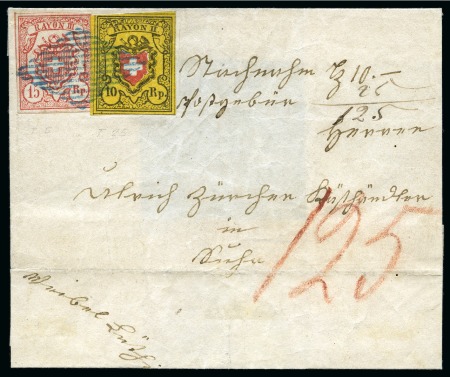 Stamp of Switzerland / Schweiz » Rayonmarken » Rayon III (grosse Ziffer) Type 5 zusammen mit Rayon II D/RO, beide Marken in