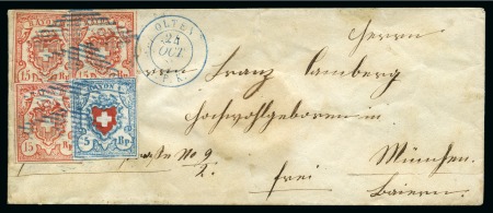 Stamp of Switzerland / Schweiz » Rayonmarken » Rayon III (grosse Ziffer) Typen 6, 4 und 1 zusammen mit Rayon I Type 26 C1/LO,