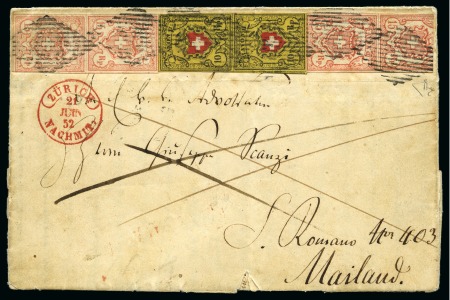 Stamp of Switzerland / Schweiz » Rayonmarken » Rayon III (grosse Ziffer) HÖCHSTE RAYONFRANKATUR FÜR DIE LOMBARDEITypen 3+5