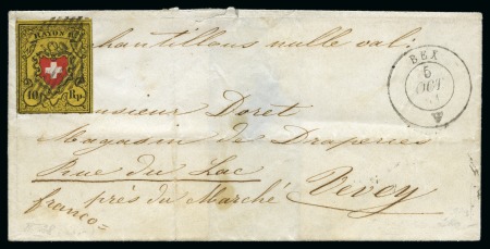 Stamp of Switzerland / Schweiz » Rayonmarken » Rayon II, gelb, ohne Kreuzeinfassung (STEIN B) Type 28 B/LU, farbfrisch und auf drei Seiten sehr gut