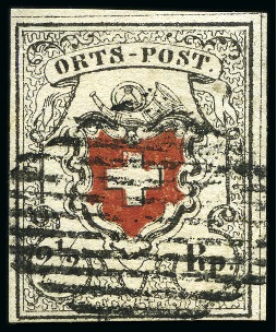 Stamp of Switzerland / Schweiz » Orts-Post und Poste Locale Orts-Post mit Kreuzeinfassung, Type 23, farbintensiv