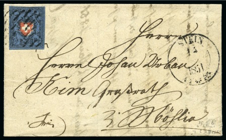 Stamp of Switzerland / Schweiz » Rayonmarken » Rayon I, dunkelblau ohne Kreuzeinfassung Type 6, VIOLETTBLAU, farbfrisch und voll- bis sehr gut