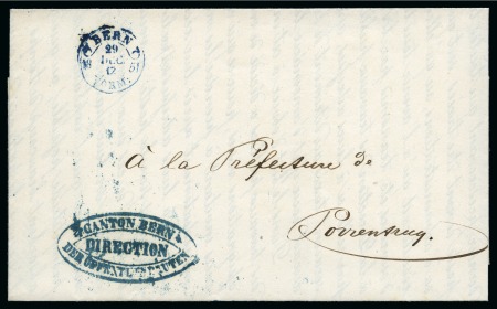 Stamp of Switzerland / Schweiz » Rayonmarken » Markenlose Briefe 29. DEZ 1851: Dienstsache des Amts für öffentliche