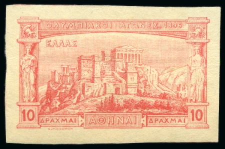 Stamp of Olympics » 1896 Athens 1896 Olympics set of 12 DIE PROOFS in red on various papers