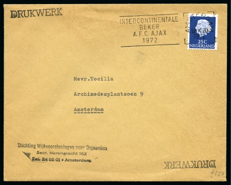 Stamp of Thematics » Sport and Games » Football 1972 Intercontinental Cup: "Intercontinentale Beker A.F.C. Ajax 1972" advertising slogan