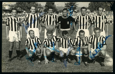 Stamp of Thematics » Sport and Games » Football 1957ca Signed picture postcard of the Juventus team
