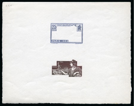 Stamp of Olympics » 1924 Paris » Essays and Proofs 1924 Paris 25c die proof of the frame and central vignette