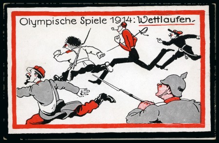 Stamp of Olympics » 1912-1916 Intervening Championships 1914 Comical picture postcard by Bayer entitled "Olympische Spiele 1914 Wetlaufen"