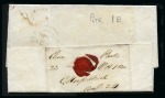 Stamp of Ireland » GB Used In Ireland 1840 Entire from Ballycastle to Ballymoney with 1840 1d black pl.1b strip of four 