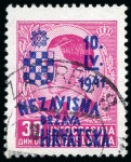 Stamp of Croatia 1941 Complete set of 15 values neatly used with Zagreb