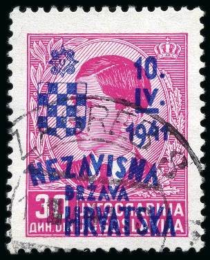 Stamp of Croatia 1941 Complete set of 15 values neatly used with Zagreb