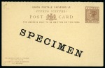 Stamp of Cyprus » Collections 1886-1952 Postal Stationery: Collection of the UPU unused stationery incl. SPECIMENS