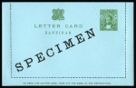 Stamp of Zanzibar 1895-1958 Postal Stationery: Collection of the UPU unused stationery incl. SPECIMENS