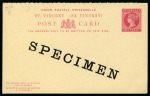 Stamp of St. Vincent 1884-1952 Postal Stationery: Collection of the UPU unused stationery incl. SPECIMENS