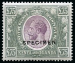 Stamp of Kenya, Uganda and Tanganyika » Collections 1922-62 Old-time collection on four large hand-drawn pages incl. Specimens