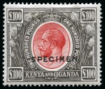 Stamp of Kenya, Uganda and Tanganyika » Collections 1922-62 Old-time collection on four large hand-drawn pages incl. Specimens