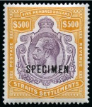 Stamp of Malaysia » Straits Settlements 1867-48 Old-time collection on seven large hand-drawn pages incl. Specimens