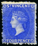 Stamp of St. Vincent 1861-1967 Old-time collection on eight large hand-drawn album pages incl. Specimens