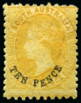 Stamp of Australia » South Australia 1855-1909 Old-time collection on four large hand-drawn album pages incl. Specimens