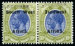 Stamp of South West Africa 1923-67 Old-time collection on seven large hand-drawn pages incl. Specimens