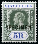 Stamp of Seychelles 1890-1967 Old-time collection on eight large hand-drawn pages incl. Specimens