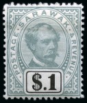 Stamp of Sarawak 1869-1963 Old-time collection on seven large hand-drawn pages incl. Specimens