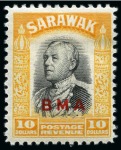Stamp of Sarawak 1869-1963 Old-time collection on seven large hand-drawn pages incl. Specimens