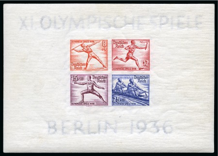 Stamp of Olympics » 1936 Berlin » Stamps BLOCK 6: Never hinged miniature sheet, IMPERFORATE,