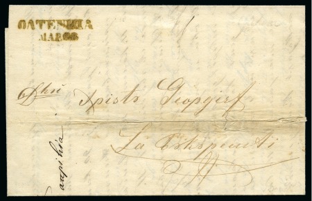 Stamp of Romania » Postal History » Wallachian Bilinear Cyrillic Handstamps OLTENITZA: 1859 Entire letter addressed to one Hristea