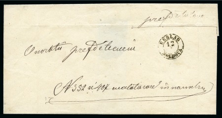 Stamp of Romania » Postal History » Double-circle Datestamps Double-circle ds of Berlad and Tekutsch on stampless cover